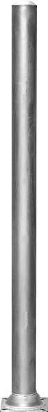 Poteau inox 102, L=1,65 m avec plaque pour sol caillebotis 350 x 250 x 10 mm