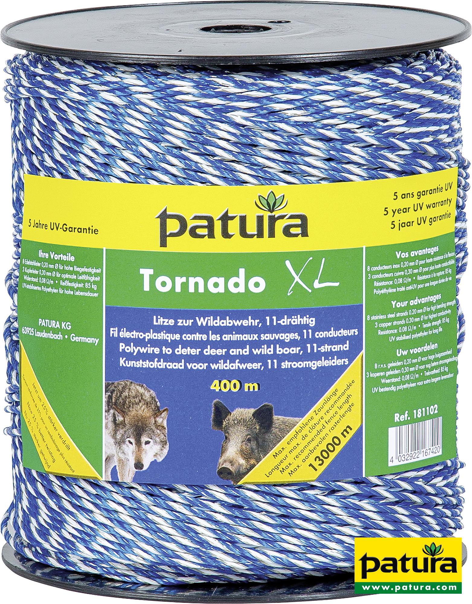 Photo de Fil électro-plastique Tornado XL, 400 m bleu-blanc, 3 conduct. en cuivre 0,30 mm