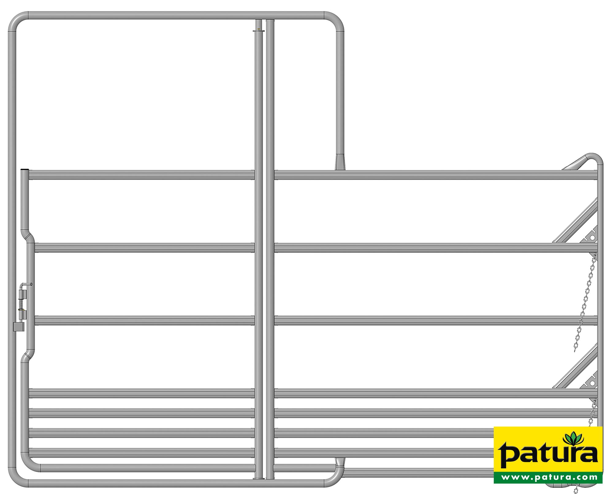 Photo de Panel-sécurité pour chevaux avec porte, 3 m