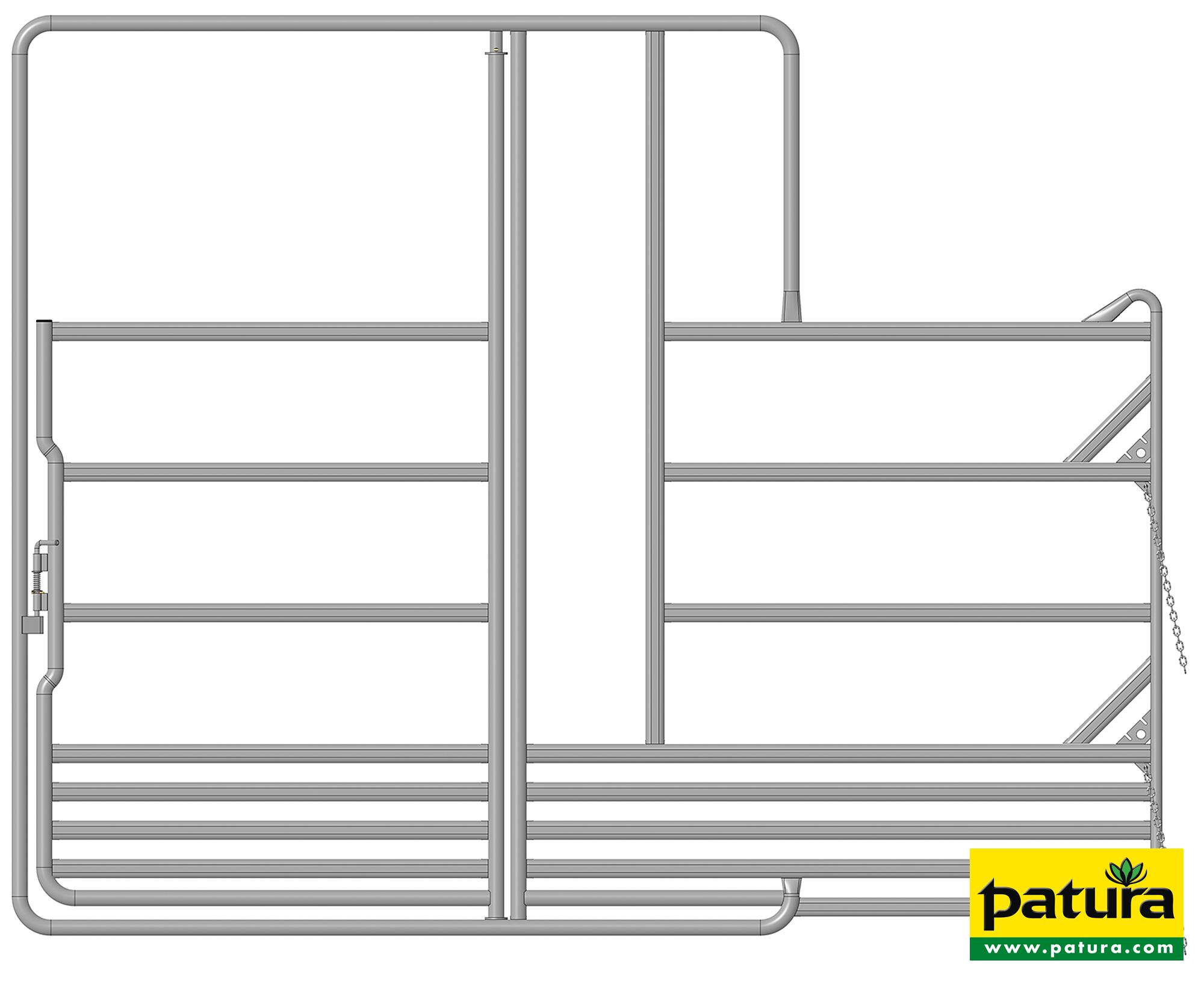 Photo de Panel-sécurité pour chevaux avec porte e passage de tête, 3,60 m, 1 place