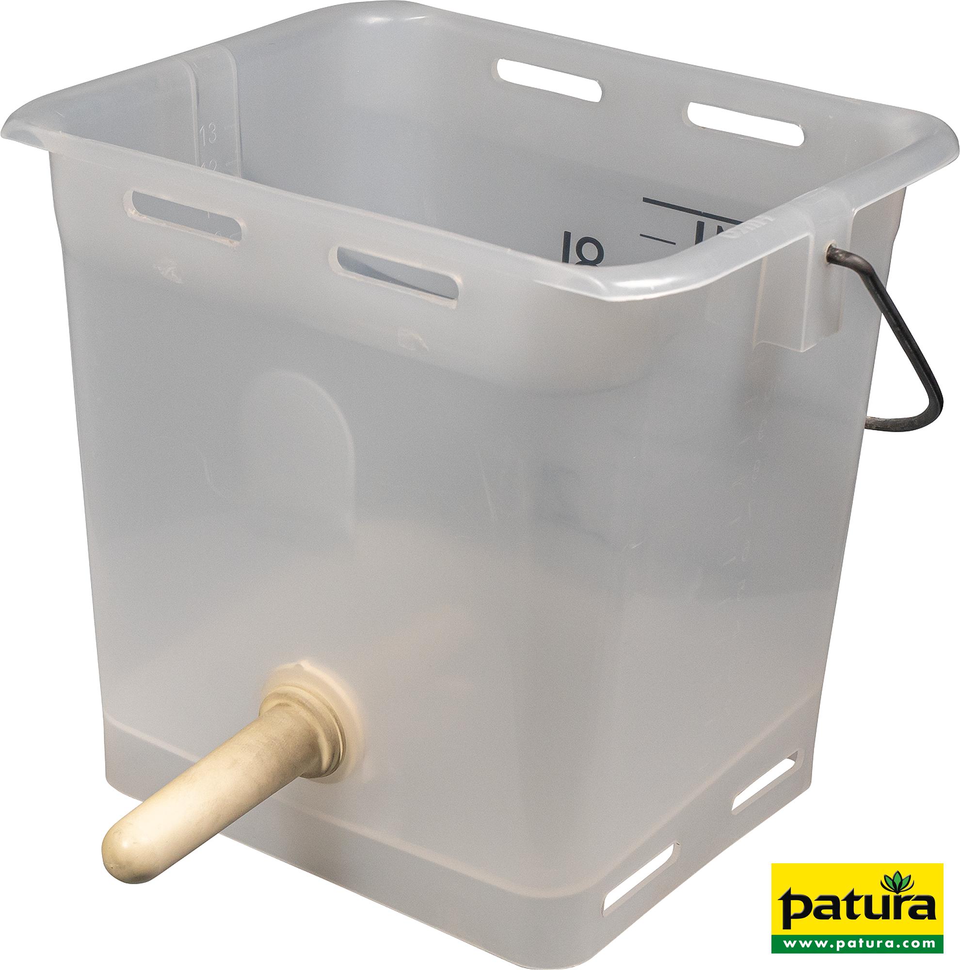 Photo de Seau à tétine 13 l transparent complet, avec tétine dure et soupape 1-Click