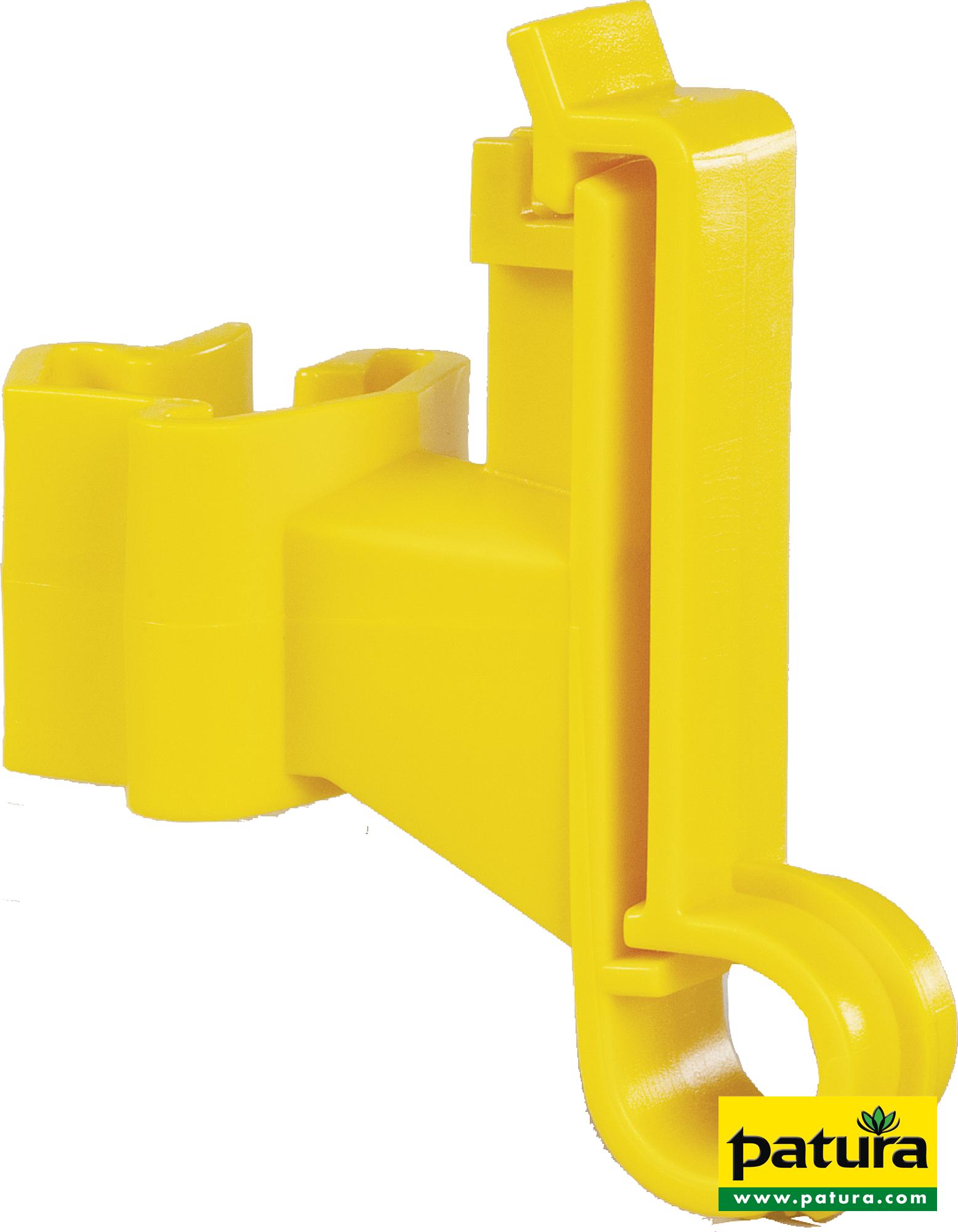 Photo de Isolateur rubans pour piquet en T, pour rubans jusqu'à 40 mm, jaune, le carton